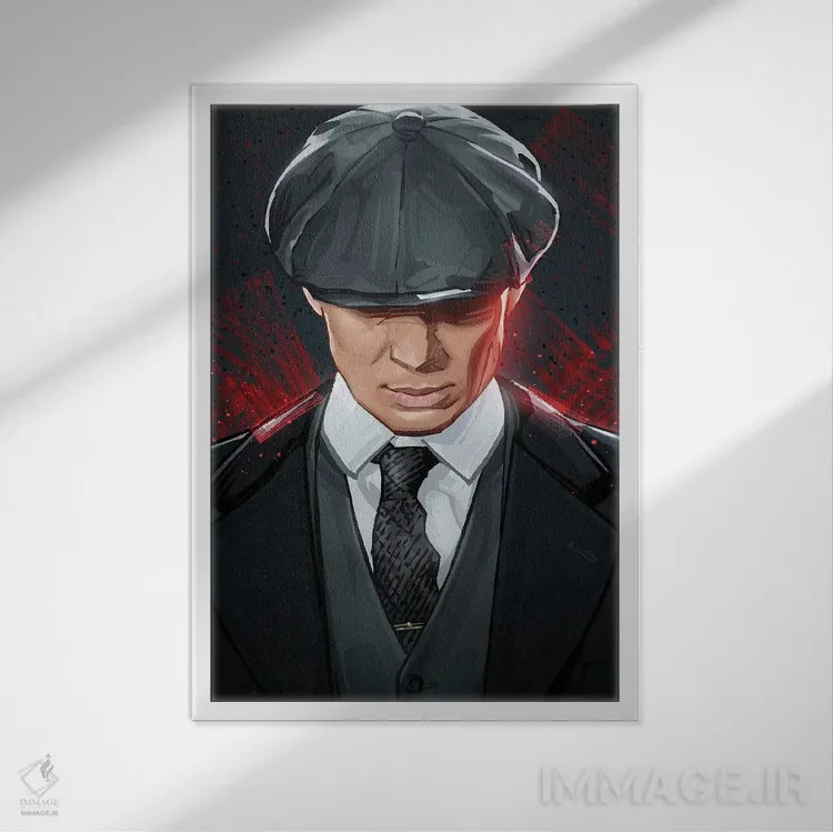 تابلو تامی شلبی (پیکی بلایندرز) اثر نیکیتا آباکوموف - نمای قابدار سفید