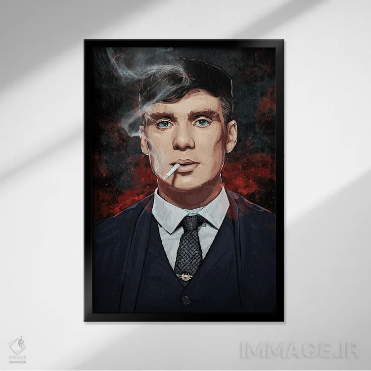 تابلو توماس شلبی (پیکی بلایندرز) اثر نیکیتا آباکوموف - نمای قابدار مشکی