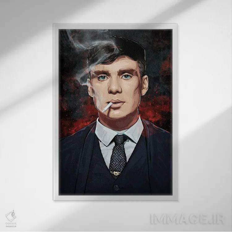 تابلو توماس شلبی (پیکی بلایندرز) اثر نیکیتا آباکوموف - نمای قابدار سفید