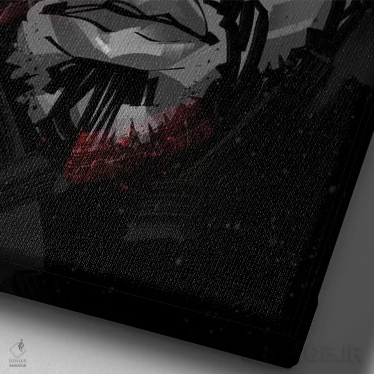 تابلو آیس کیوب ۱ (هنرمند یا یخ) اثر نیکیتا آباکوموف - نمای نزدیک بافت بوم