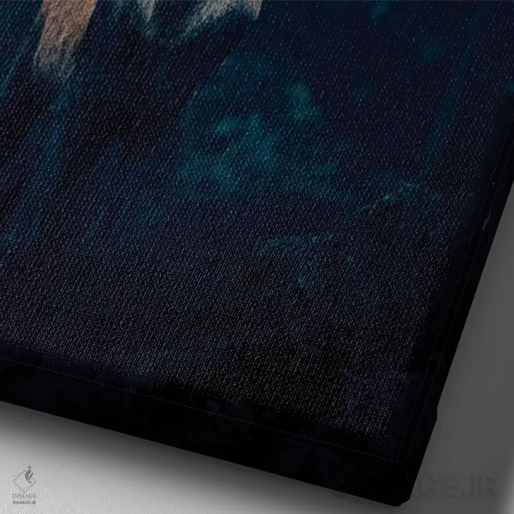 تابلو گوزن اثر نیکیتا آباکوموف - نمای نزدیک بافت بوم