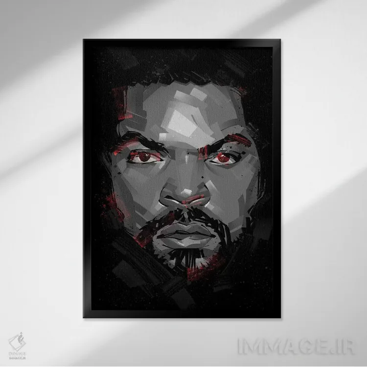 تابلو آیس کیوب ۱ (هنرمند یا یخ) اثر نیکیتا آباکوموف - نمای قابدار مشکی