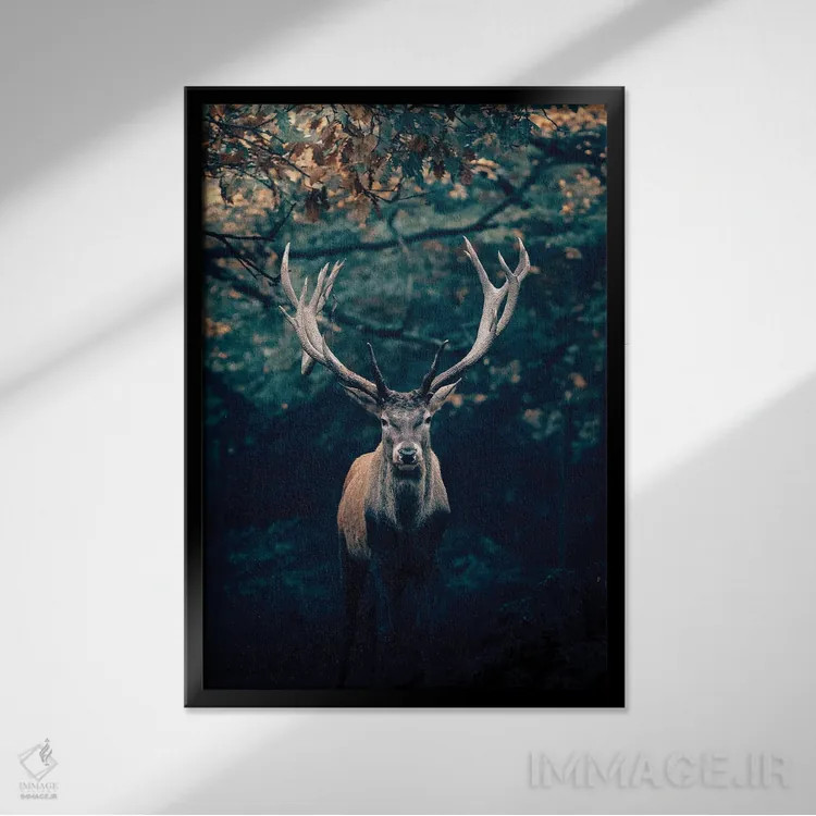 تابلو گوزن اثر نیکیتا آباکوموف - نمای قابدار مشکی