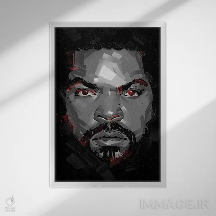 تابلو آیس کیوب ۱ (هنرمند یا یخ) اثر نیکیتا آباکوموف - نمای قابدار سفید