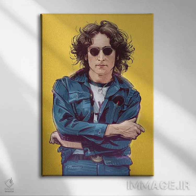 تابلو جان لنون (خواننده) اثر نیکیتا آباکوموف - نمای روبهرو روی دیوار