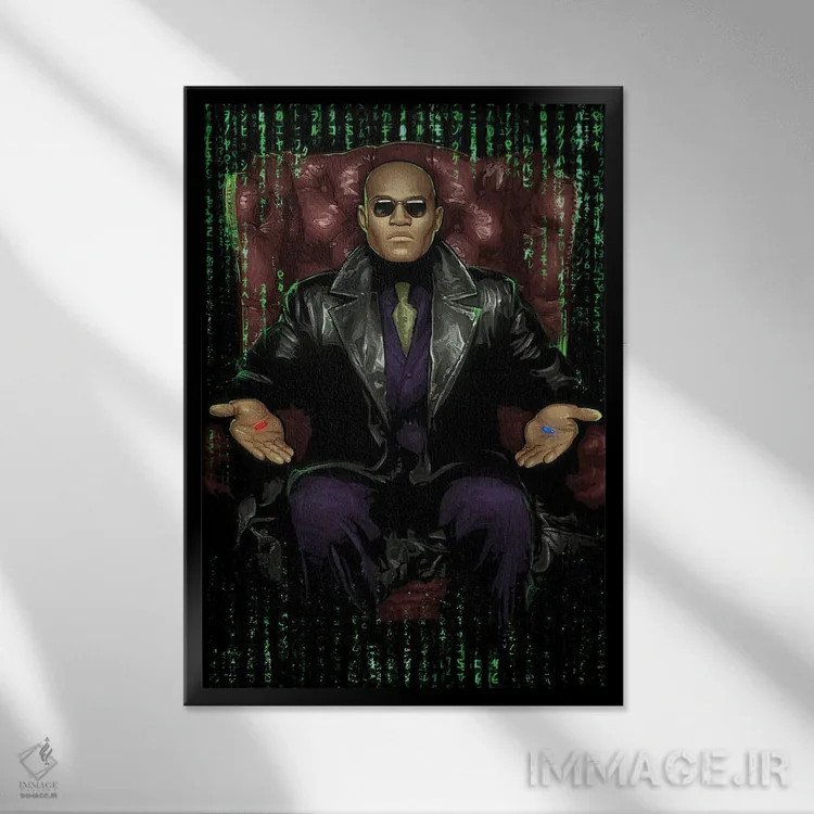 تابلو صندلی ماتریکس اثر نیکیتا آباکوموف - نمای قابدار مشکی