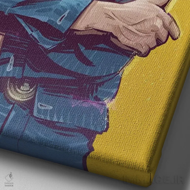 تابلو جان لنون (خواننده) اثر نیکیتا آباکوموف - نمای نزدیک بافت بوم