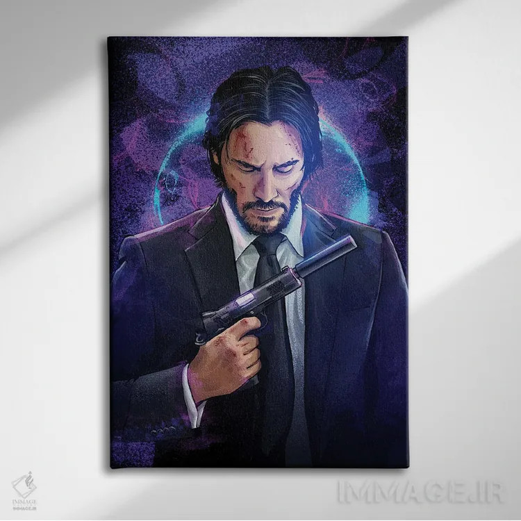 تابلو جان ویک پارابلوم اثر نیکیتا آباکوموف - نمای روبهرو روی دیوار