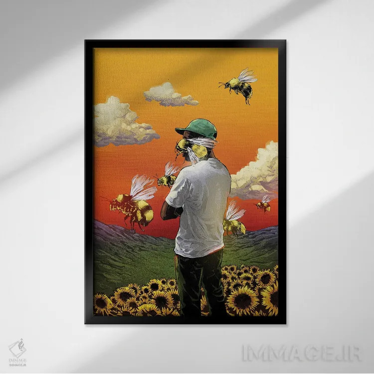 تابلو پسر گل اثر نیکیتا آباکوموف - نمای قابدار مشکی