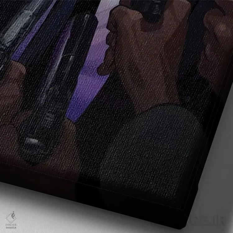 تابلو جان ویک (فیلم) اثر نیکیتا آباکوموف - نمای نزدیک بافت بوم