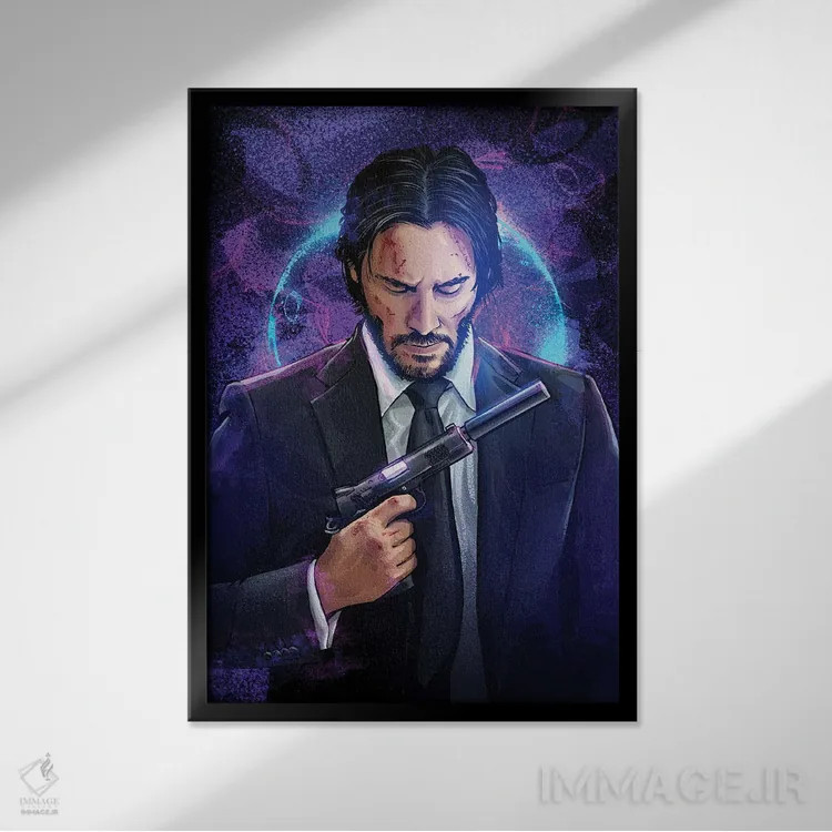 تابلو جان ویک پارابلوم اثر نیکیتا آباکوموف - نمای قابدار مشکی