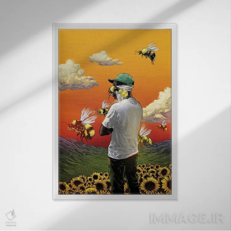 تابلو پسر گل اثر نیکیتا آباکوموف - نمای قابدار سفید