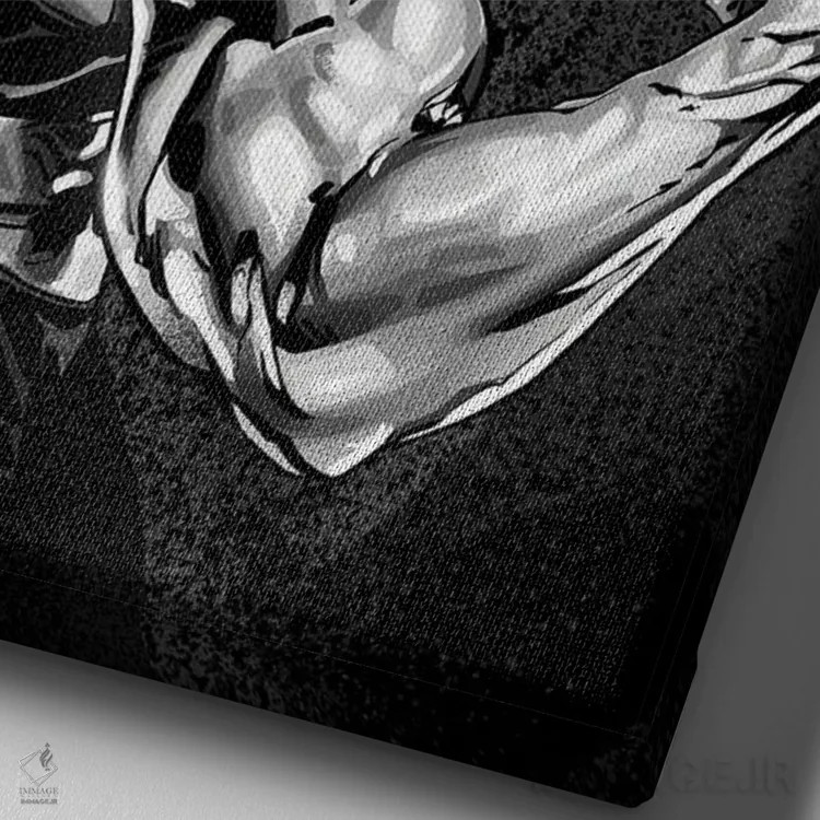 تابلو آرنولد شوارتزنگر اثر نیکیتا آباکوموف - نمای نزدیک بافت بوم