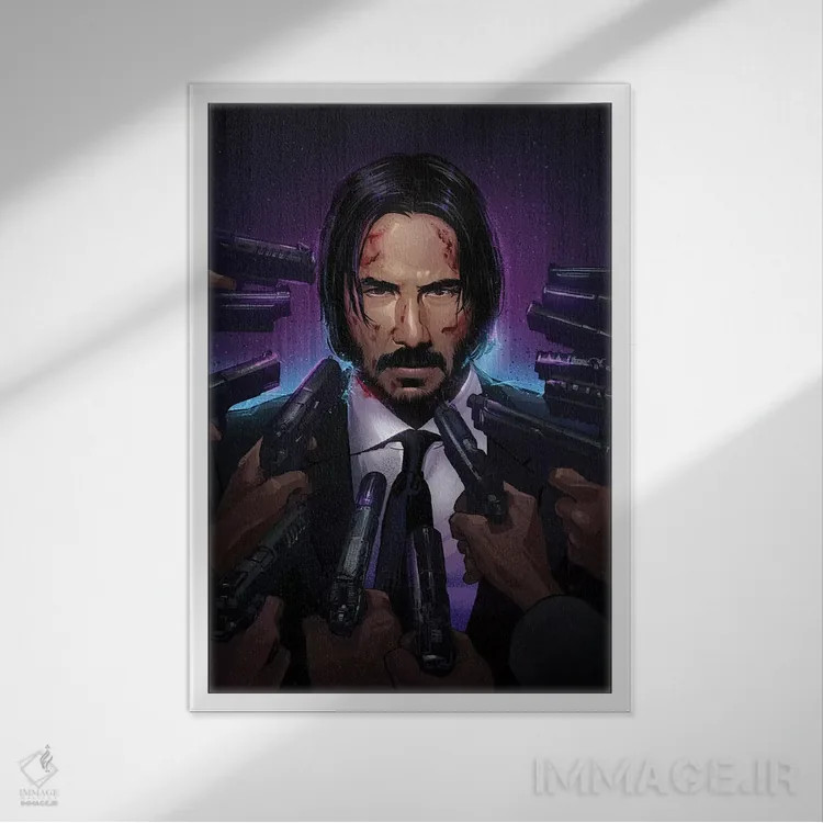 تابلو جان ویک (فیلم) اثر نیکیتا آباکوموف - نمای قابدار سفید