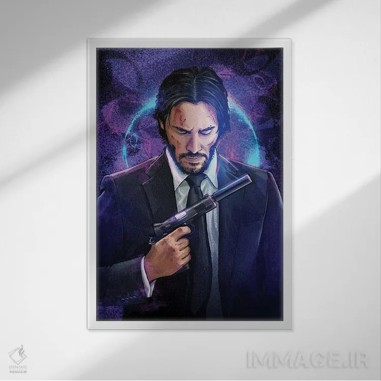 تابلو جان ویک پارابلوم اثر نیکیتا آباکوموف - نمای قابدار سفید