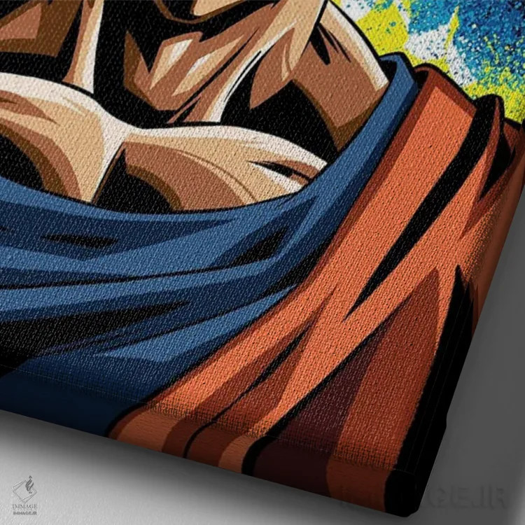 تابلو گوکو (دراگون بال) اثر نیکیتا آباکوموف - نمای نزدیک بافت بوم