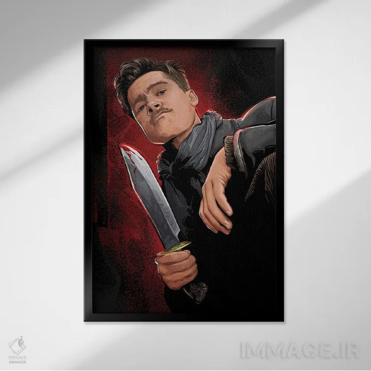 تابلو آلدو باسترد (حرامزادههای لعنتی) اثر نیکیتا آباکوموف - نمای قابدار مشکی