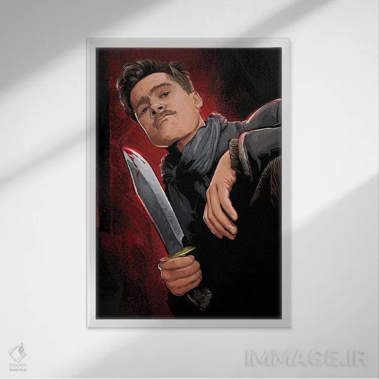 تابلو آلدو باسترد (حرامزادههای لعنتی) اثر نیکیتا آباکوموف - نمای قابدار سفید