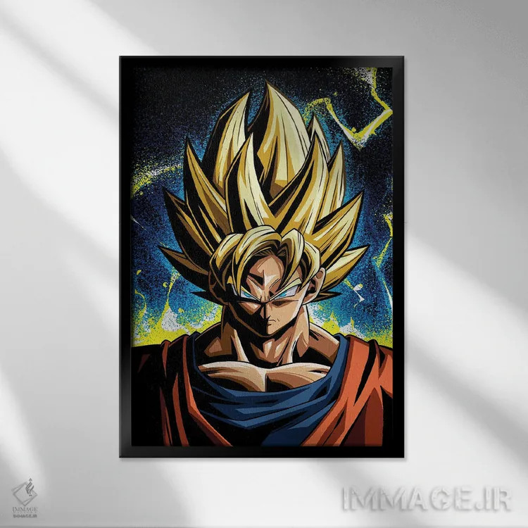 تابلو گوکو (دراگون بال) اثر نیکیتا آباکوموف - نمای قابدار مشکی