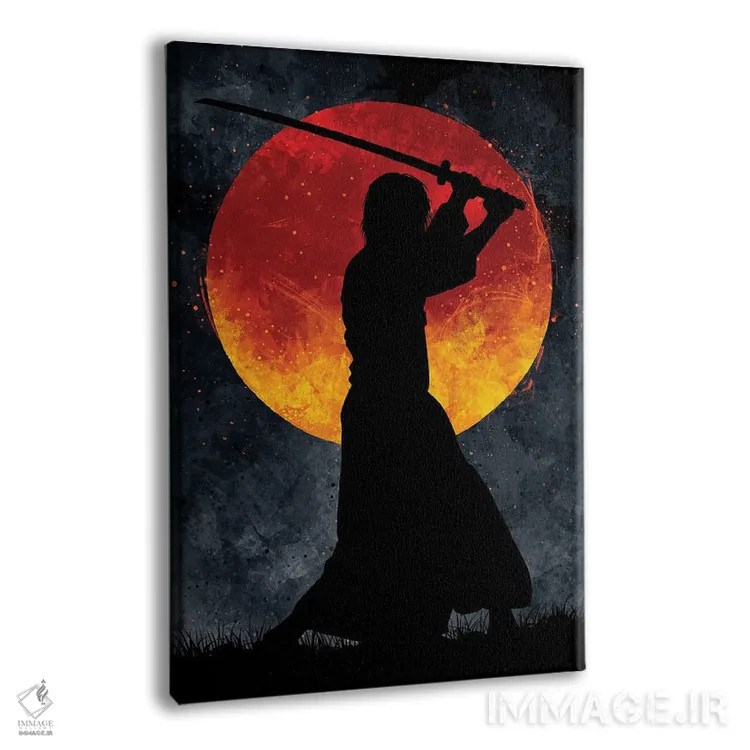 تابلو ماه سامورایی مشکی اثر نیکیتا آباکوموف - نمای پرسپکتیو محصول