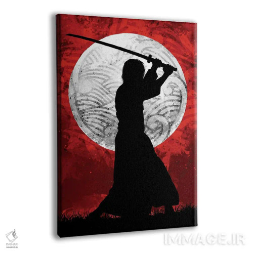 تابلو ماه سامورایی قرمز اثر نیکیتا آباکوموف - نمای پرسپکتیو محصول