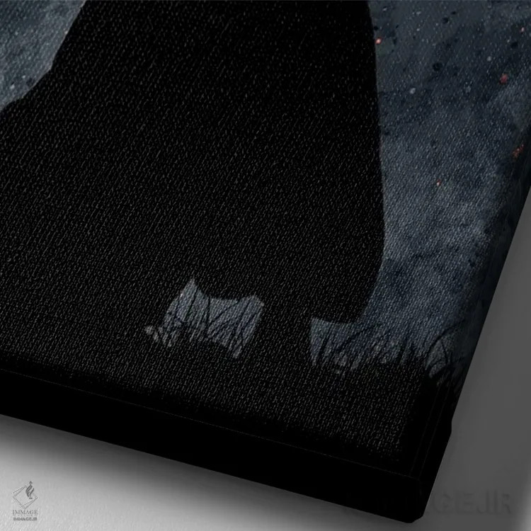 تابلو ماه سامورایی مشکی اثر نیکیتا آباکوموف - نمای نزدیک بافت بوم