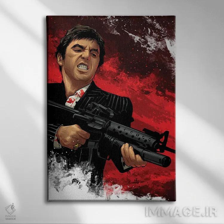 تابلو شلیک صورت زخمی اثر نیکیتا آباکوموف - نمای روبهرو روی دیوار