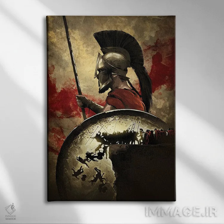 تابلو ۳۰۰ اسپارتا (فیلم) اثر نیکیتا آباکوموف - نمای روبهرو روی دیوار