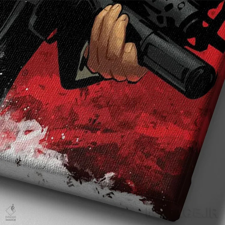 تابلو شلیک صورت زخمی اثر نیکیتا آباکوموف - نمای نزدیک بافت بوم