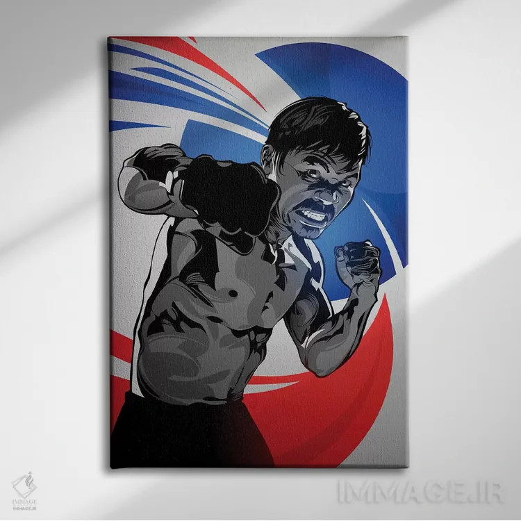 تابلو مانی پاکیائو (بوکسور) اثر نیکیتا آباکوموف - نمای روبهرو روی دیوار