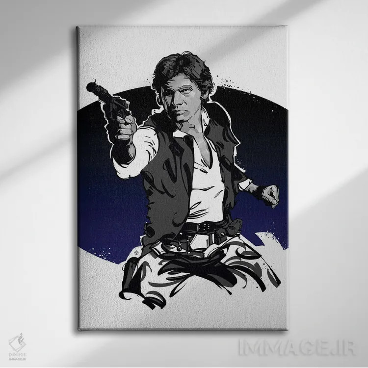 تابلو هان سولو (جنگ ستارگان) اثر نیکیتا آباکوموف - نمای روبهرو روی دیوار