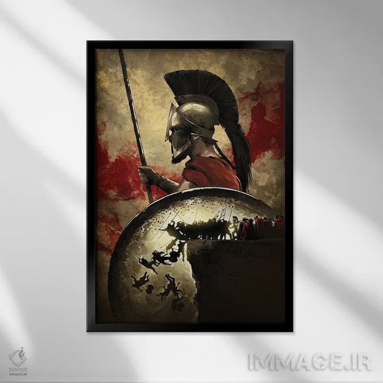 تابلو ۳۰۰ اسپارتا (فیلم) اثر نیکیتا آباکوموف - نمای قابدار مشکی