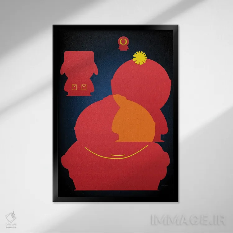 تابلو ساوت پارک (انیمیشن) اثر نیکیتا آباکوموف - نمای قابدار مشکی