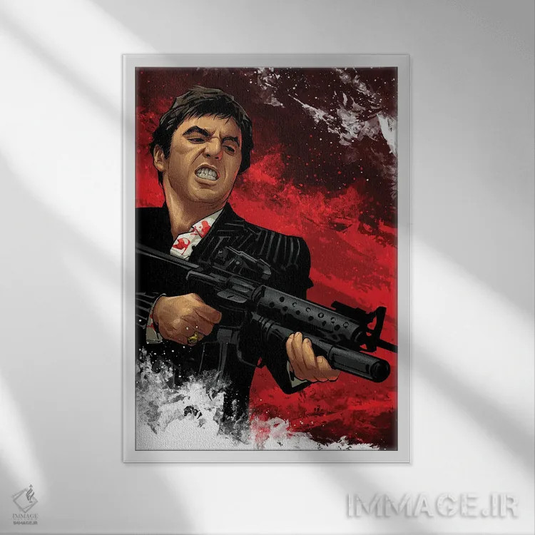 تابلو شلیک صورت زخمی اثر نیکیتا آباکوموف - نمای قابدار سفید