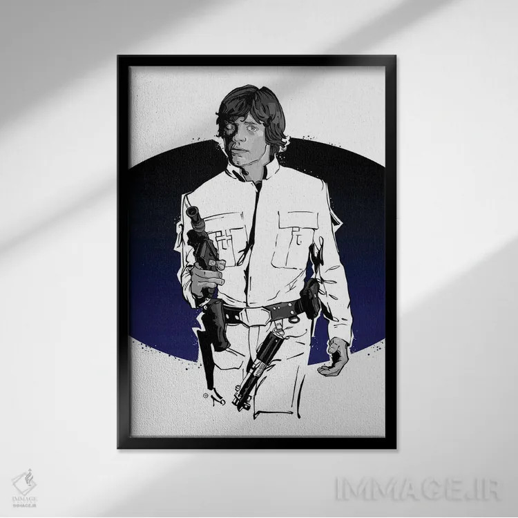 تابلو لوک اسکایواکر (جنگ ستارگان) اثر نیکیتا آباکوموف - نمای قابدار مشکی