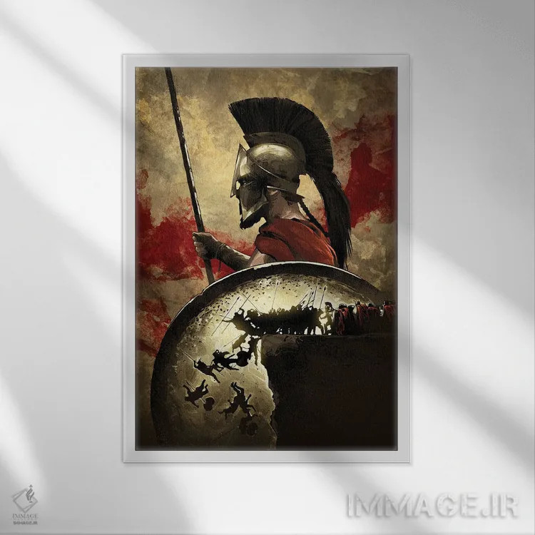 تابلو ۳۰۰ اسپارتا (فیلم) اثر نیکیتا آباکوموف - نمای قابدار سفید