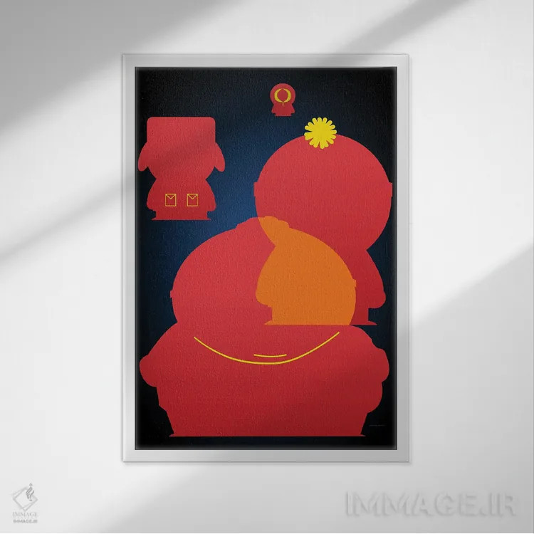 تابلو ساوت پارک (انیمیشن) اثر نیکیتا آباکوموف - نمای قابدار سفید