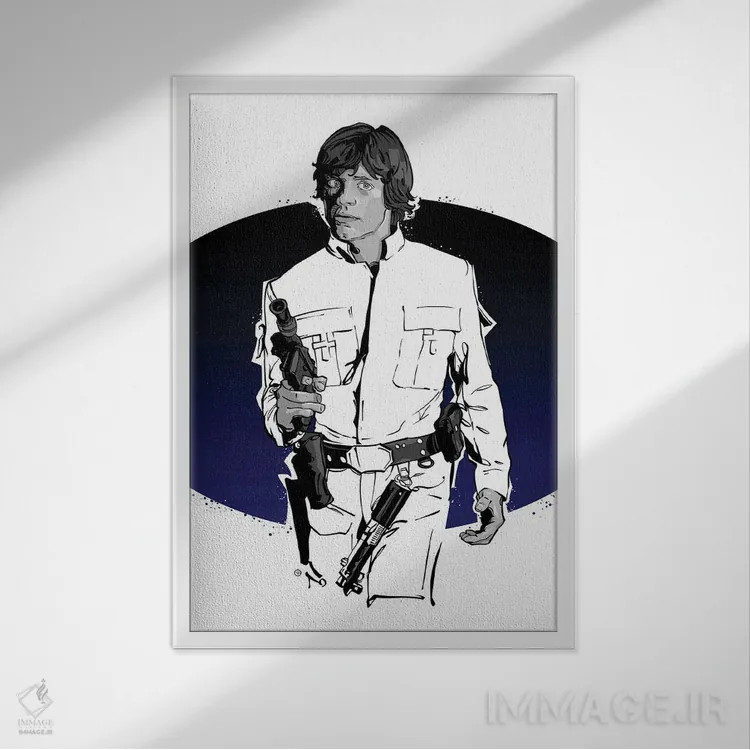 تابلو لوک اسکایواکر (جنگ ستارگان) اثر نیکیتا آباکوموف - نمای قابدار سفید