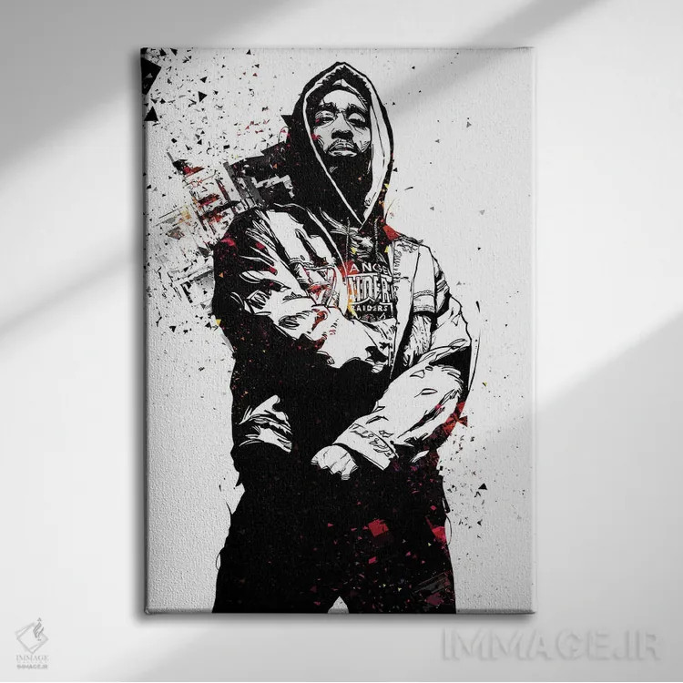 تابلو توپاک (خواننده) اثر نیکیتا آباکوموف - نمای روبهرو روی دیوار