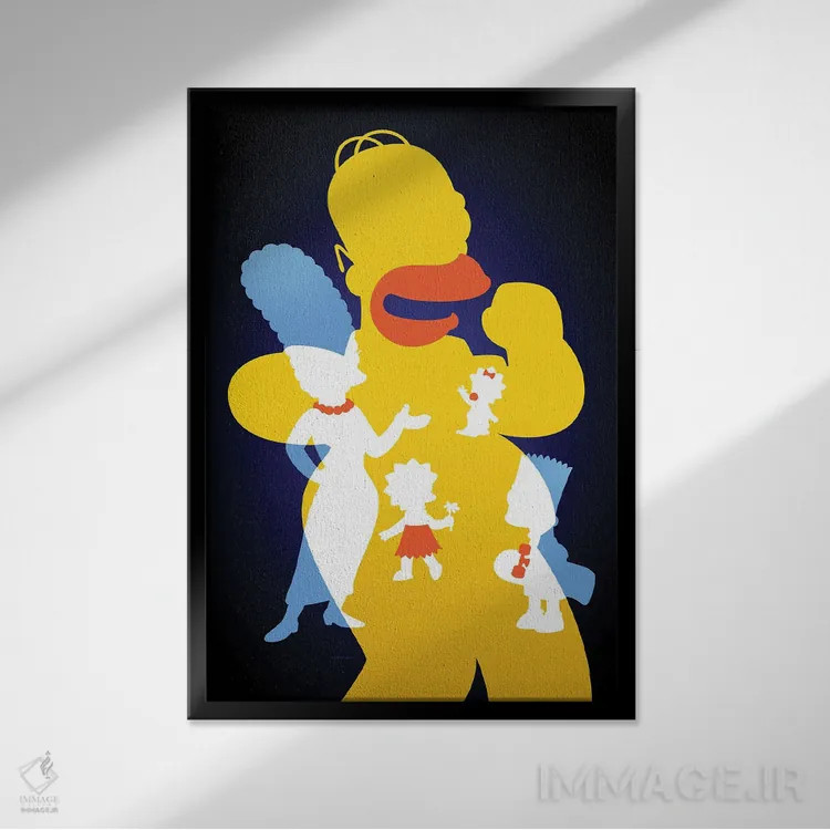 تابلو سیمپسونها (انیمیشن) اثر نیکیتا آباکوموف - نمای قابدار مشکی