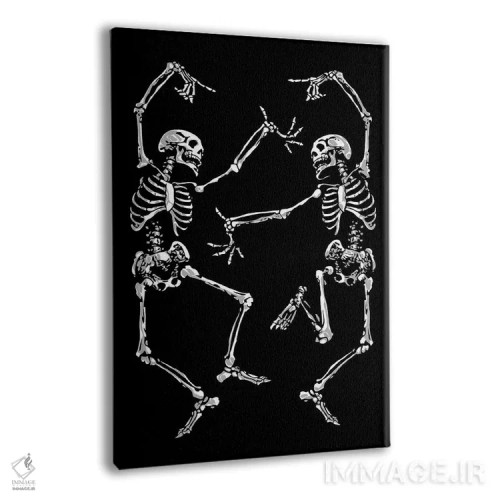 تابلو اسکلتهای رقصان مشکی اثر نیکیتا آباکوموف - نمای پرسپکتیو محصول