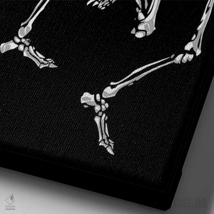 تابلو اسکلتهای رقصان مشکی اثر نیکیتا آباکوموف - نمای نزدیک بافت بوم