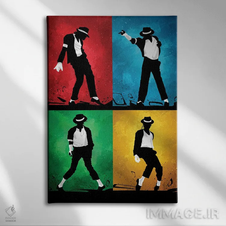 تابلو سیلوئتهای مایکل جکسون اثر نیکیتا آباکوموف - نمای روبهرو روی دیوار