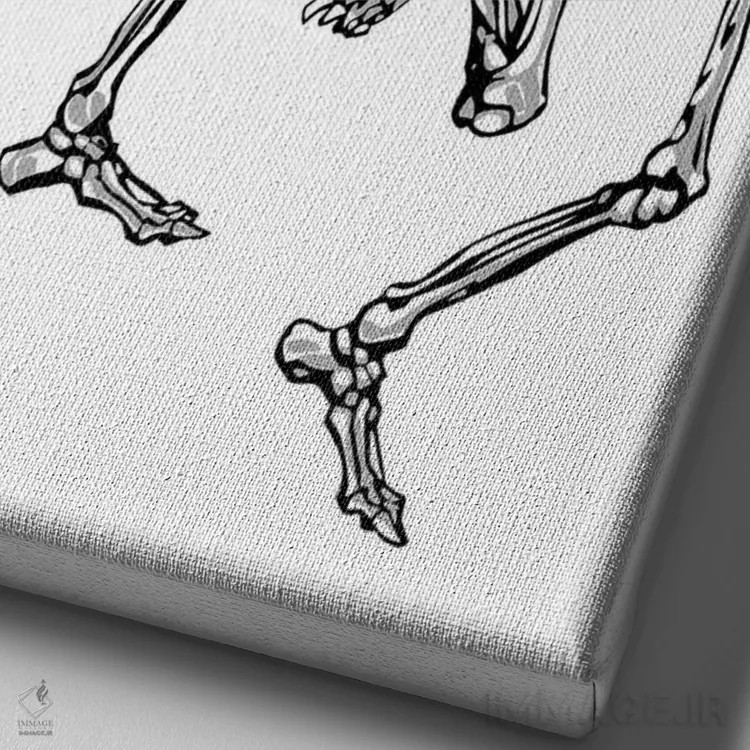 تابلو اسکلتهای رقصان سفید اثر نیکیتا آباکوموف - نمای نزدیک بافت بوم