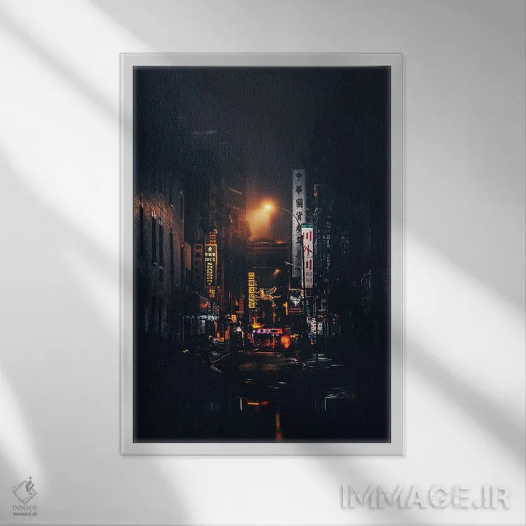 تابلو نیویورک XV (شماره) اثر نیکیتا آباکوموف - نمای قابدار سفید