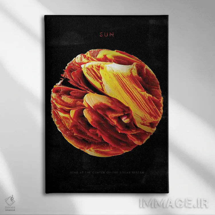 تابلو منظومه شمسی: خورشید اثر نیکیتا آباکوموف - نمای روبهرو روی دیوار