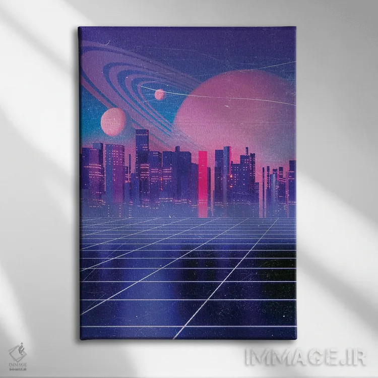 تابلو سینثویو آیندهگرایی رترو I اثر نیکیتا آباکوموف - نمای روبهرو روی دیوار
