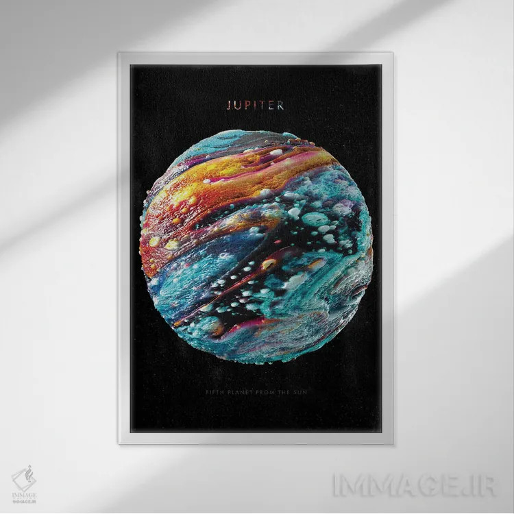 تابلو منظومه شمسی: مشتری اثر نیکیتا آباکوموف - نمای قابدار سفید
