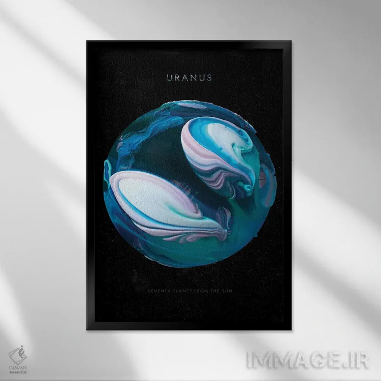 تابلو منظومه شمسی: اورانوس اثر نیکیتا آباکوموف - نمای قابدار مشکی