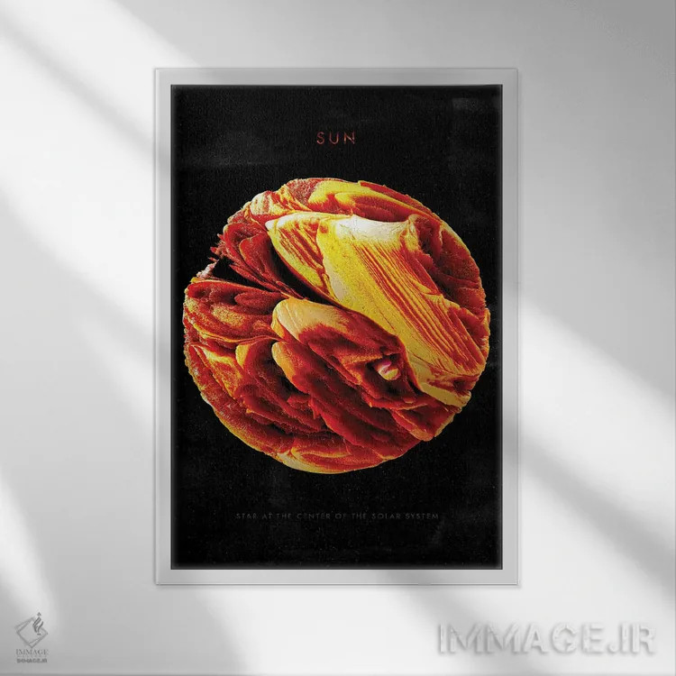 تابلو منظومه شمسی: خورشید اثر نیکیتا آباکوموف - نمای قابدار سفید